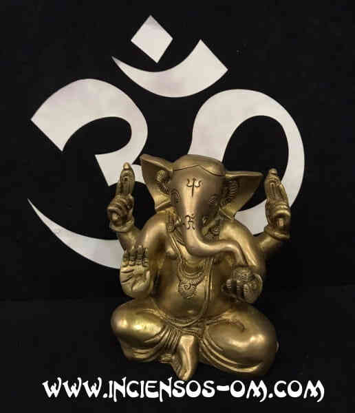 Ganesh bronce sentado 13 x 14 cm Aprox